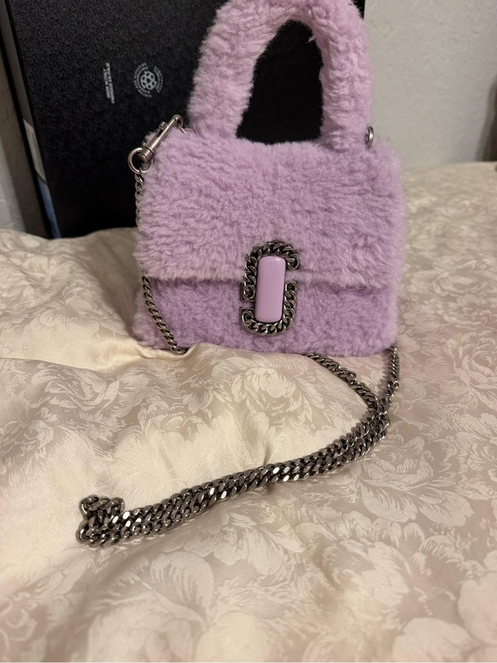 Marc Jacob’s Lavender Faux-Shearling Top-Handle Bag - Picture 8 of 9